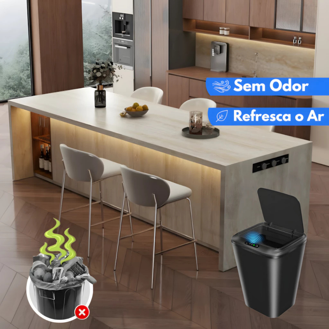 Lixeira Automática com Sensor de Movimento 16L Recarregável