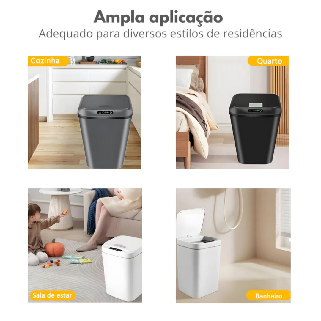 Lixeira Automática com Sensor de Movimento 16L Recarregável