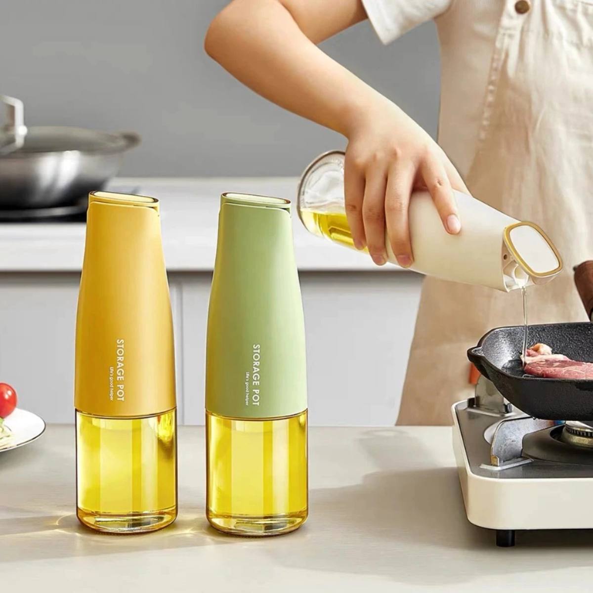 Borrifador de Azeite em Vidro 500ml com Bocal de Silicone