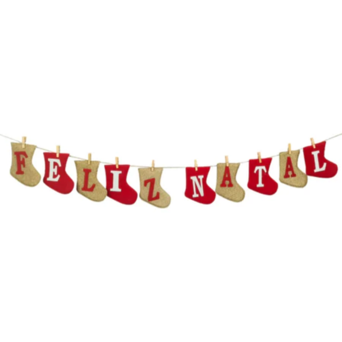 Varal Decorativo de Natal em Tecido com Botas de Natal Artesanais - Casa Elège