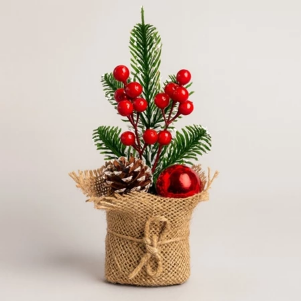 Enfeite De Natal Mini Arranjo Pinho Para Mesa 20cm - Casa Elège - Casa Elège