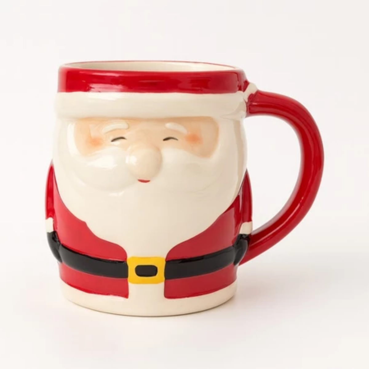 Caneca de Cerâmica Papai Noel com Acabamento Artesanal - Casa Elège