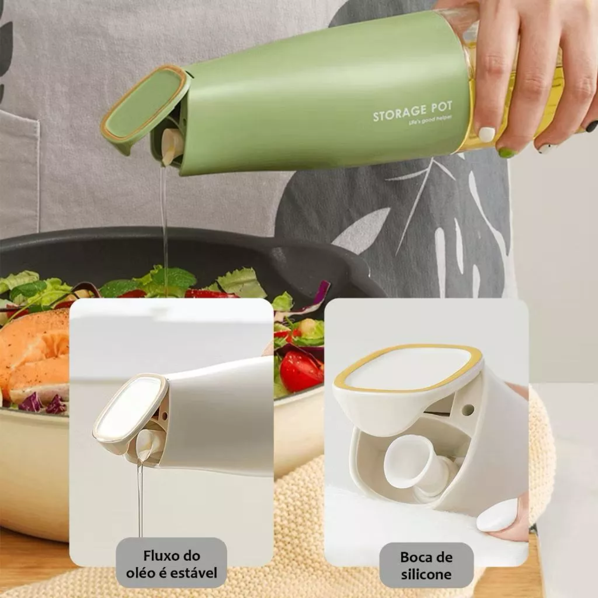 Borrifador de Azeite em Vidro 500ml com Bocal de Silicone