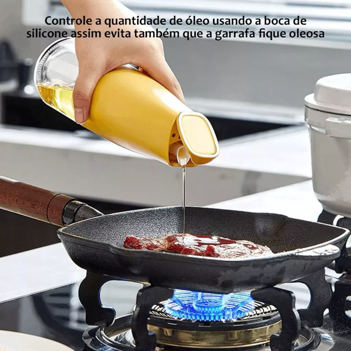 Borrifador de Azeite em Vidro 500ml com Bocal de Silicone