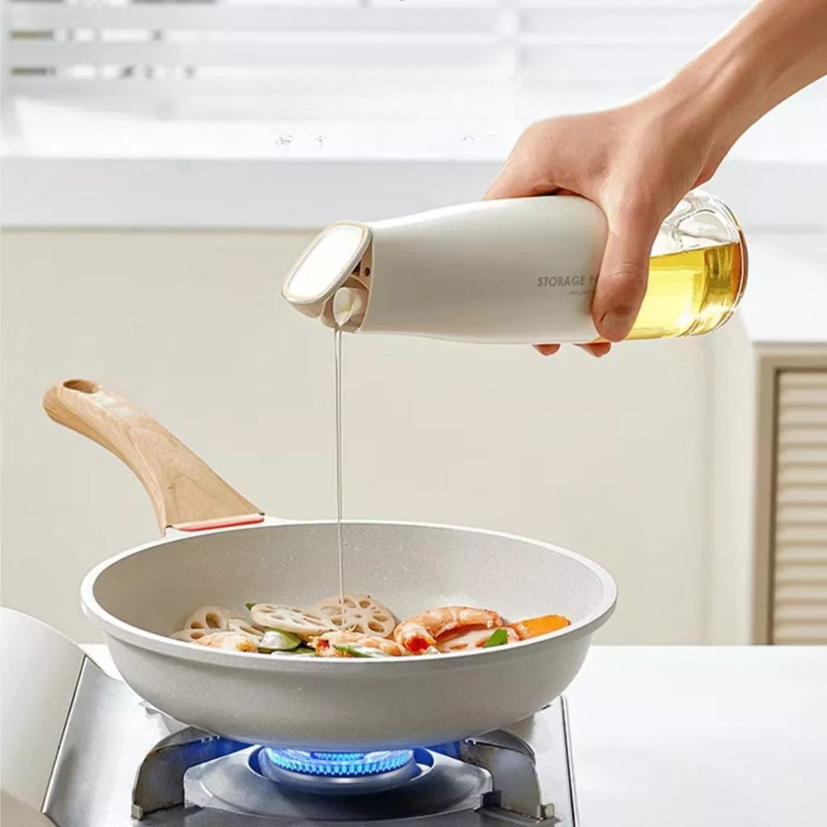 Borrifador de Azeite em Vidro 500ml com Bocal de Silicone