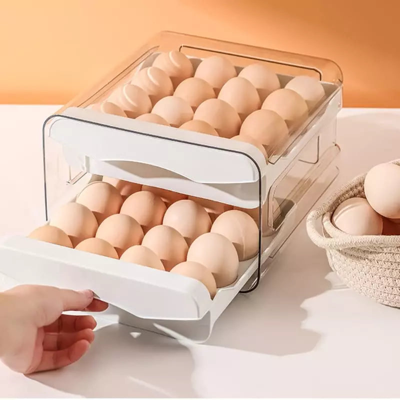 Organizador De Geladeira Com Gavetas Porta Ovos 16 Unidades - Branco Casa Elège