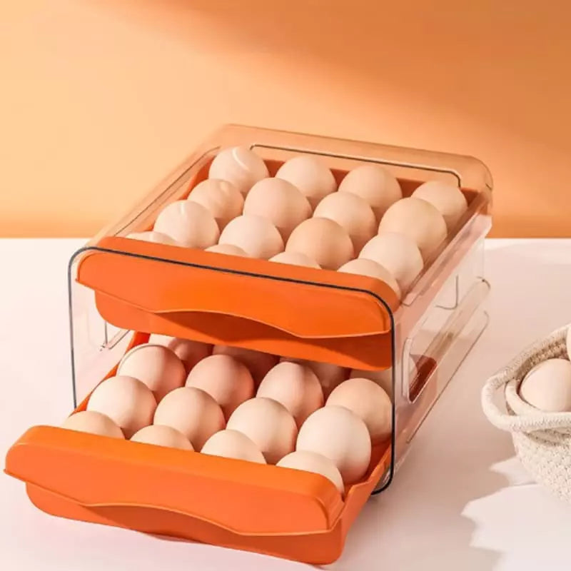 Organizador De Geladeira Com Gavetas Porta Ovos 16 Unidades - Laranja Casa Elège
