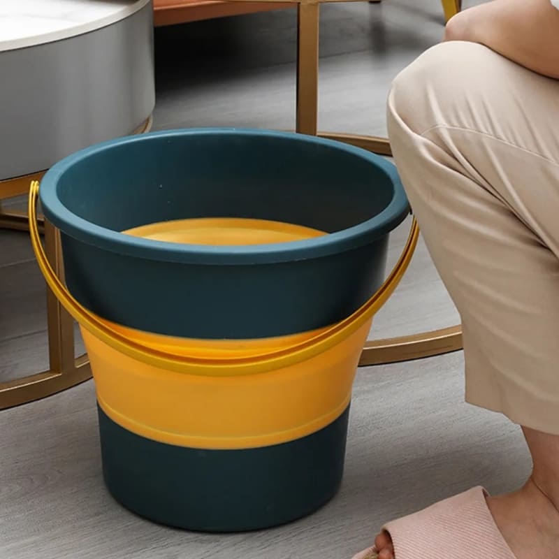 Balde Retrátil Dobrável 10L/17L – Versátil e Funcional - Amarelo 10 litros Casa Elège