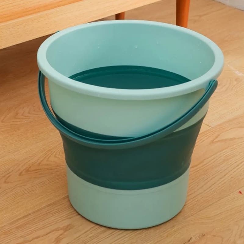 Balde Retrátil Dobrável 10L/17L – Versátil e Funcional - Verde 10 litros Casa Elège