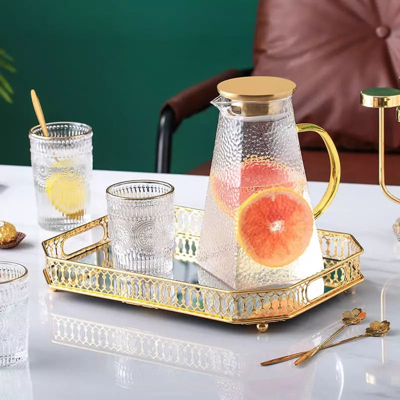 Bandeja Decorativa Retangular com Espelho - Casa Elège