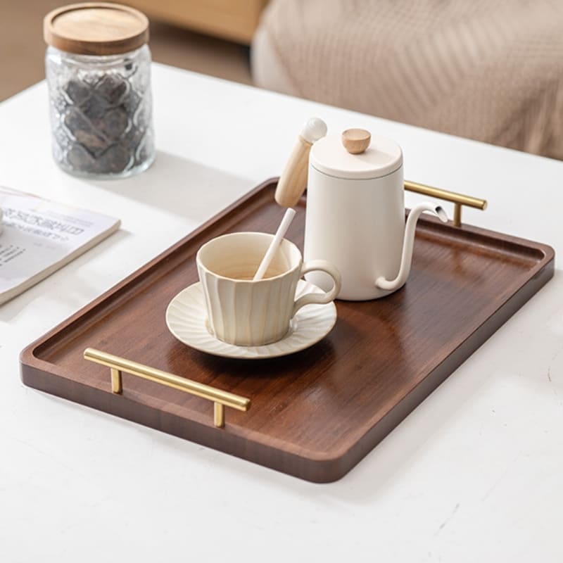 Bandeja Retangular de Madeira com Alça – Praticidade e Estilo - Médio (30cm x 20cm) Casa Elège