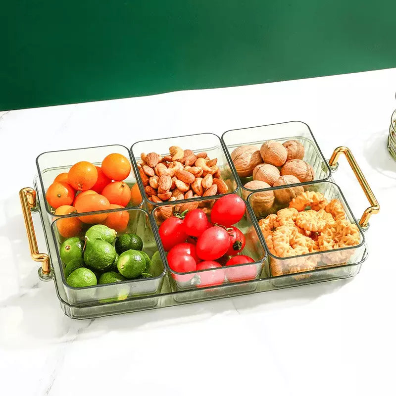 Bandeja de Lanche com Potes – Organização e Conforto - 6 Potes Verde Casa Elège