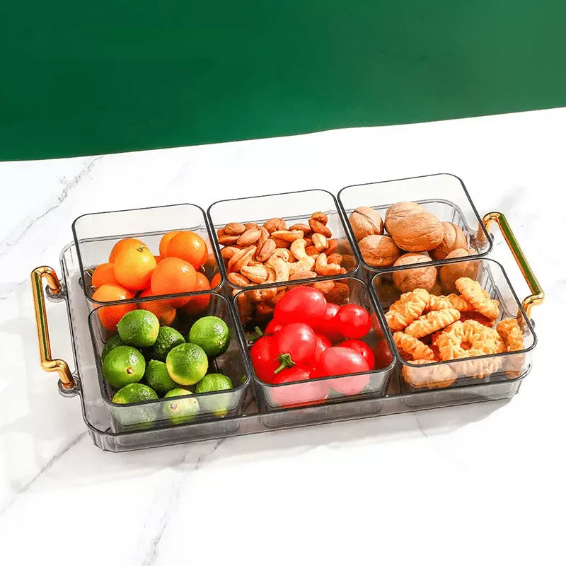 Bandeja de Lanche com Potes – Organização e Conforto - 6 Potes Cinza Casa Elège