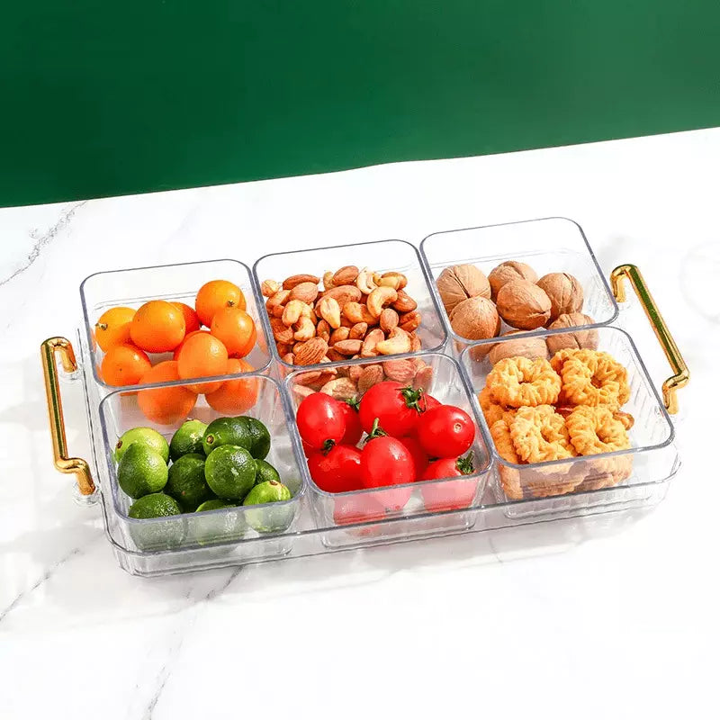 Bandeja de Lanche com Potes – Organização e Conforto - 6 Potes Transparente Casa Elège