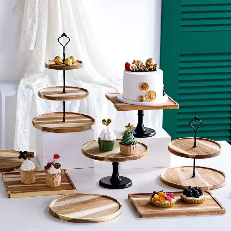 Bandeja para Doces de Madeira Suporte para Doces - Casa Elège