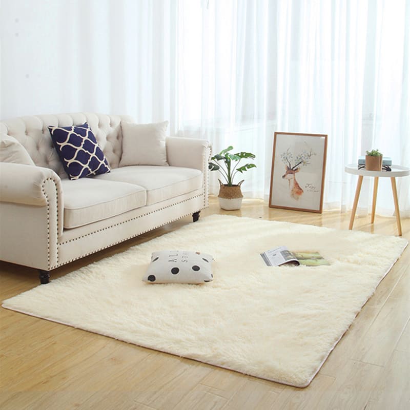 Tapete Felpudo Liso Bege Para Sala Macio E Elegante - 160cm x 230cm Casa Elège