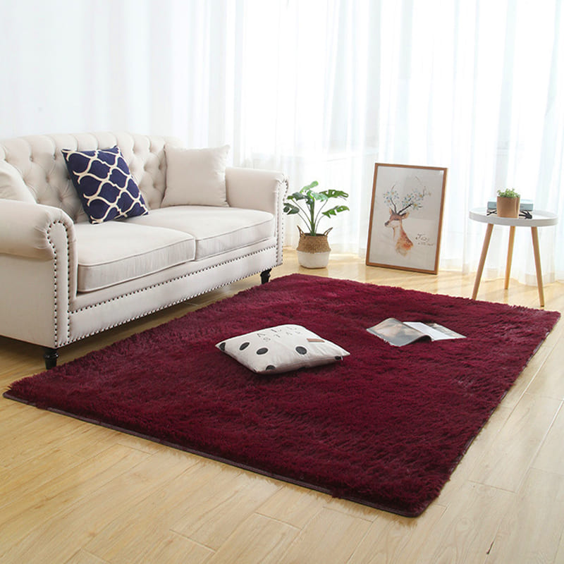 Tapete Felpudo Liso Bordô Antiderrapante para Sala Íntima - 160cm x 230cm Casa Elège