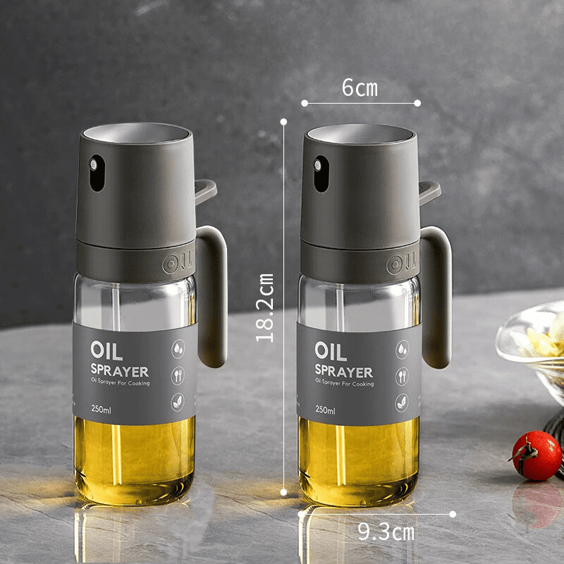 Borrifador de Azeite em Vidro Borossilicato 280ml - Kit Cinza - 2 Unidades | 15% OFF Casa Elège