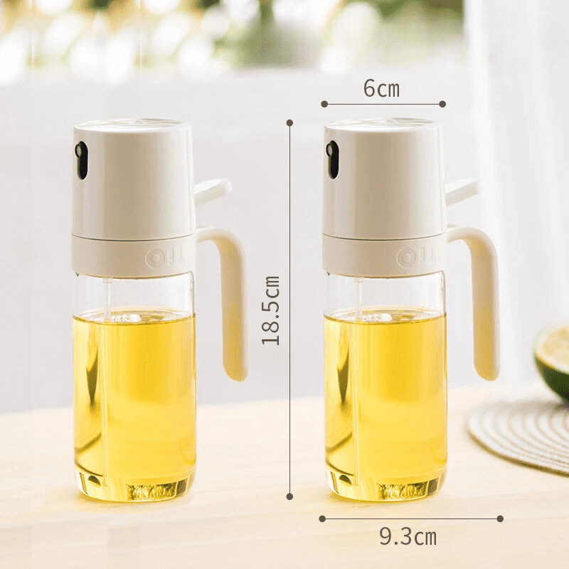 Borrifador de Azeite em Vidro Borossilicato 280ml - Kit Branco - 2 Unidades | 15% OFF Casa Elège