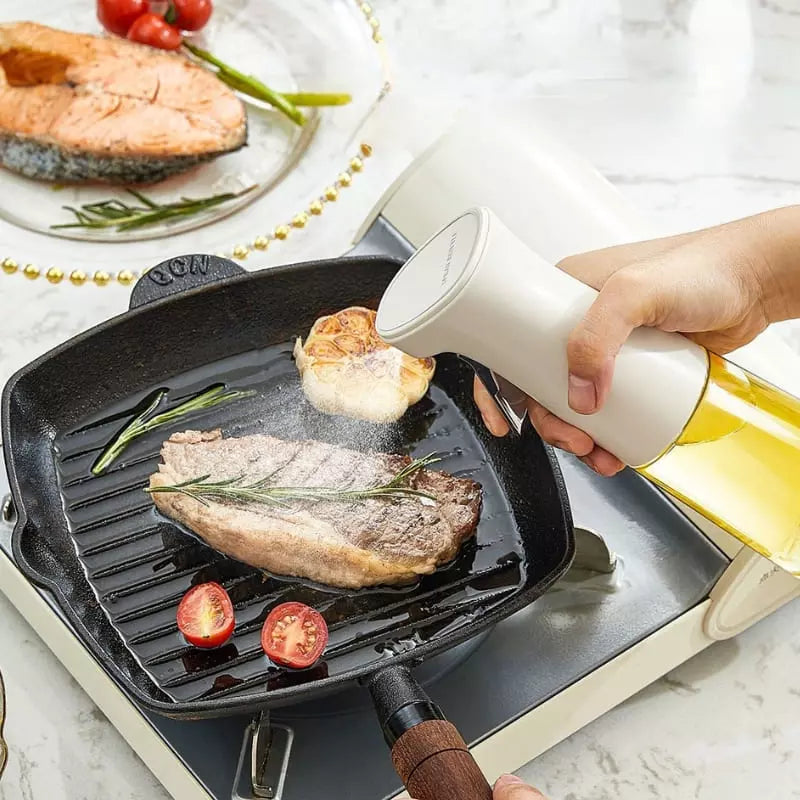 Borrifador de Azeite em Vidro 280ml com Tampa Vedante - Branco 1uni Casa Elège