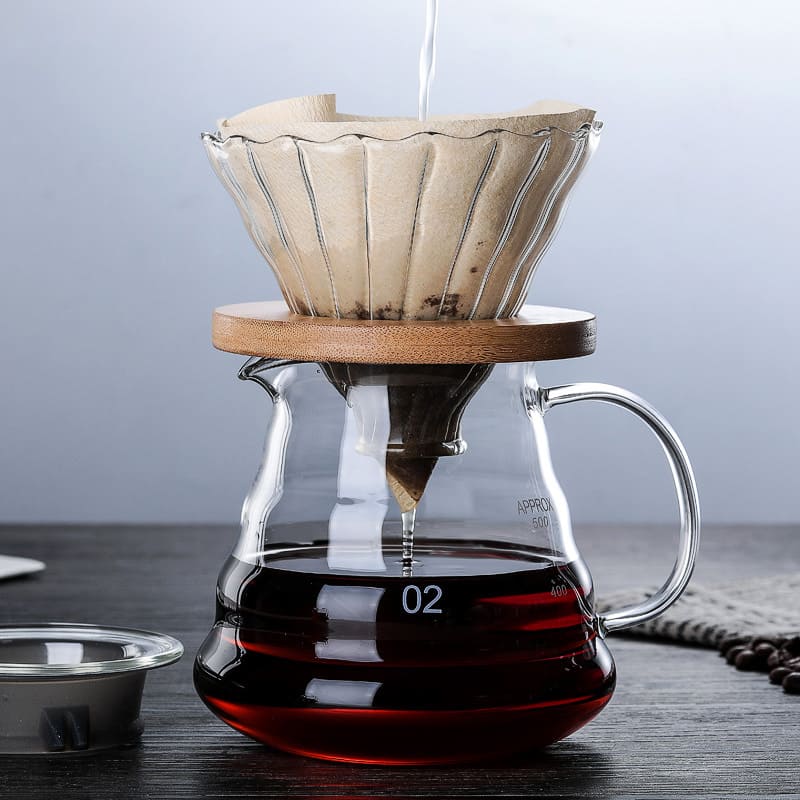 Bule de Café em Vidro Borossilicato com Coador V60 - Casa Elège