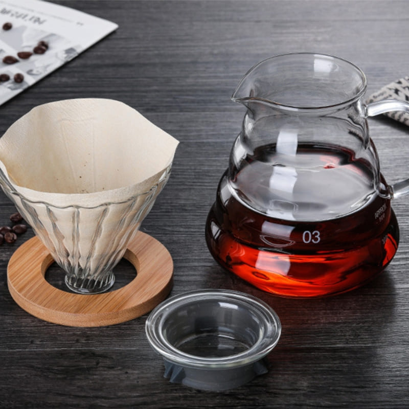 Bule de Café em Vidro Borossilicato com Coador V60 - Casa Elège
