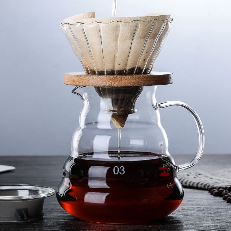 Bule de Café em Vidro Borossilicato com Coador V60 - Conjunto (Bule 700ml + Coador) Casa Elège