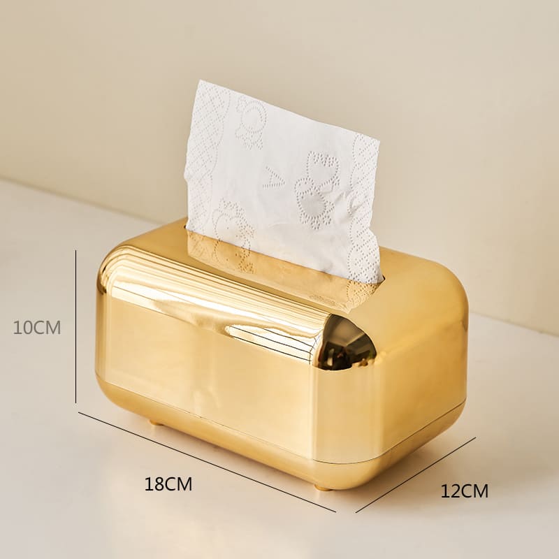 Caixa Porta Lenços Umedecidos Cromada Dourado - Casa Elège