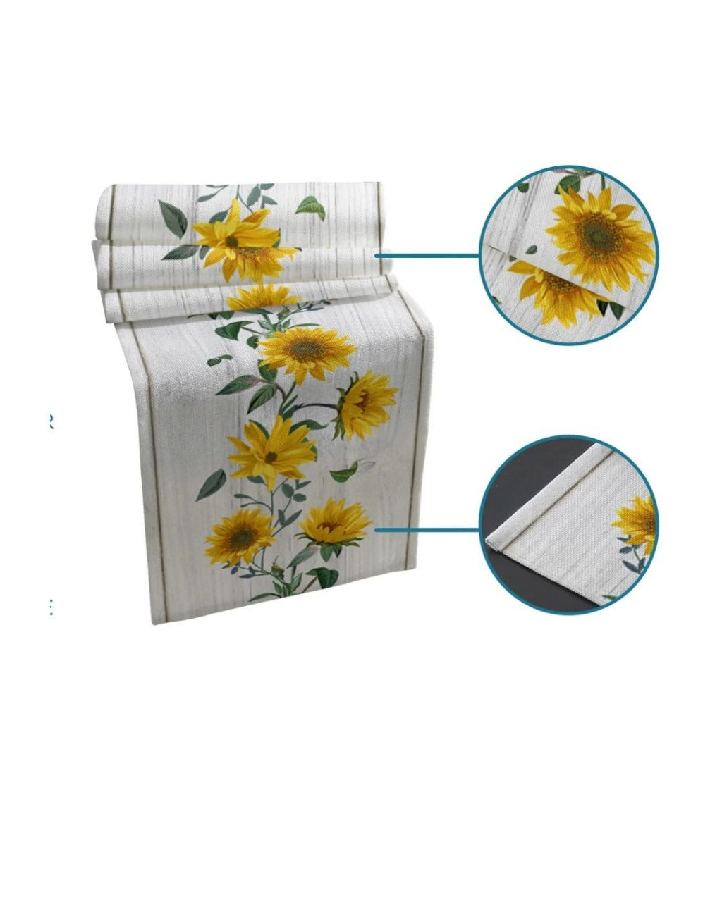 Caminho de Mesa Linho Retrô com Estampa de Girassol - Casa Elège