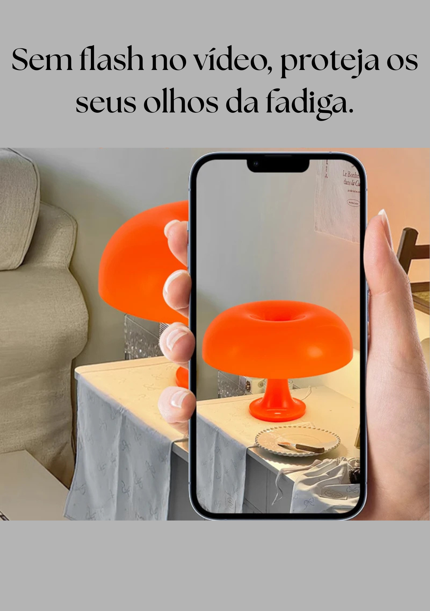 Candeeiro de Mesa Cogumelo USB com Três Modos de Luz - Casa Elège