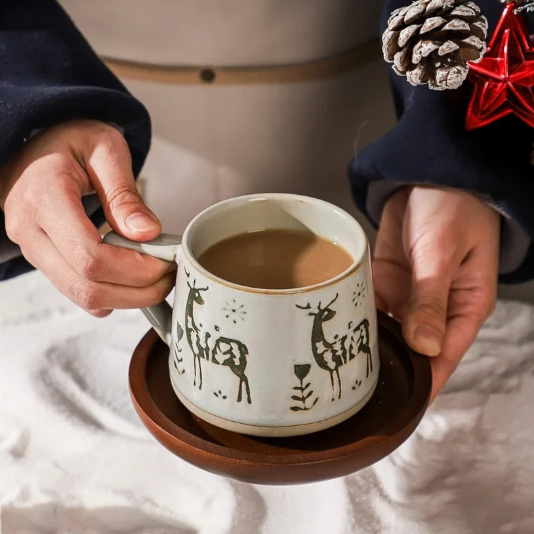 Caneca Natalina de Cerâmica com Alça Resistente ao Calor - Casa Elège