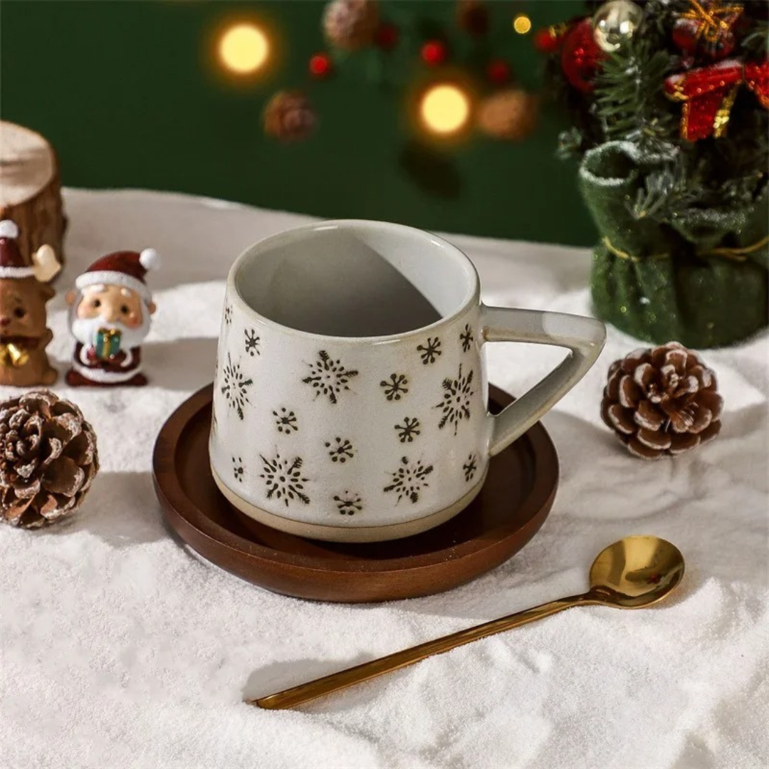 Caneca Natalina de Cerâmica com Alça Resistente ao Calor - Casa Elège