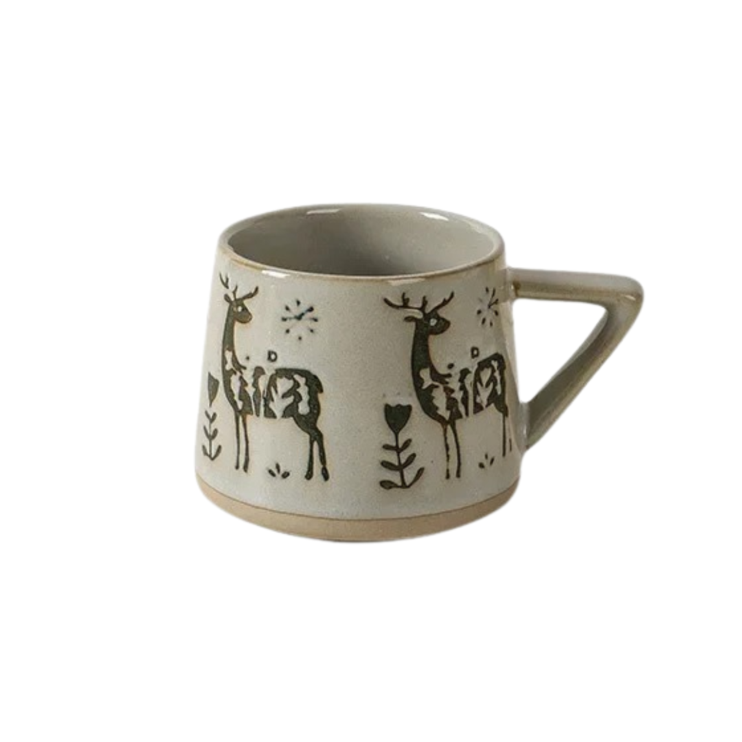 Caneca Natalina de Cerâmica com Alça Resistente ao Calor - Alce 300ML Casa Elège