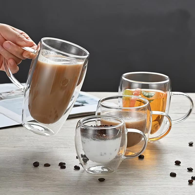 Caneca de Vidro com Parede Dupla para Café e Chá - Casa Elège
