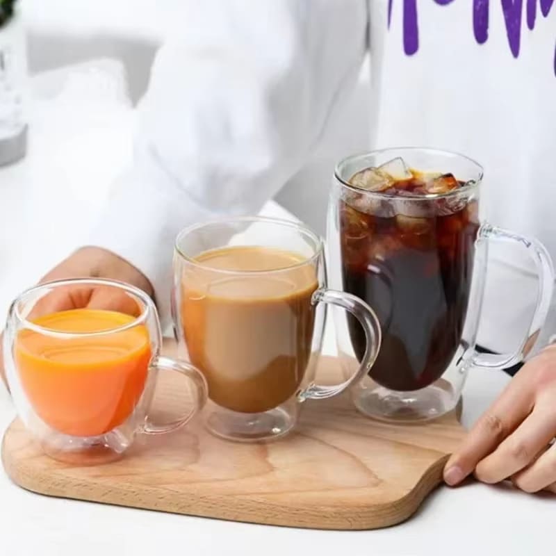 Caneca de Vidro com Parede Dupla para Café e Chá - Casa Elège