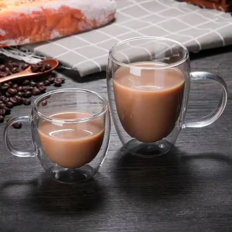 Caneca de Vidro com Parede Dupla para Café e Chá - Casa Elège