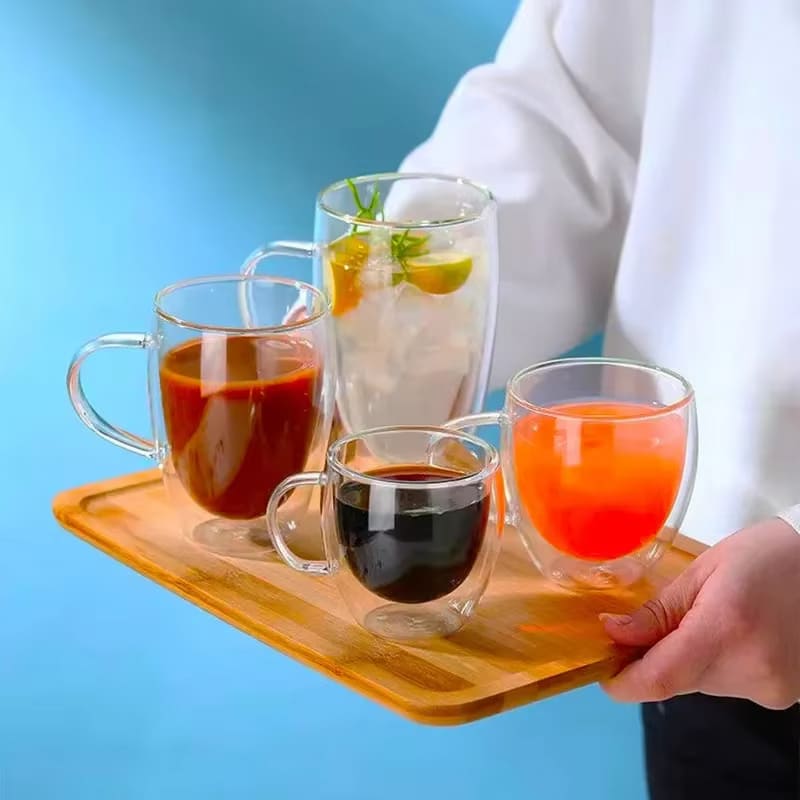 Caneca de Vidro com Parede Dupla para Café e Chá - Casa Elège