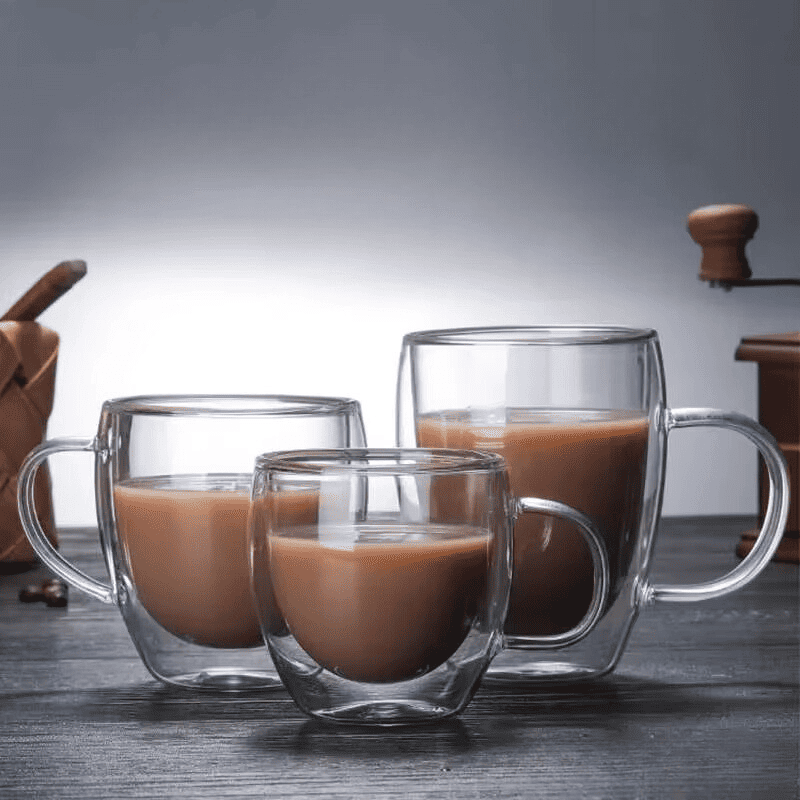 Caneca de Vidro com Parede Dupla para Café e Chá - Casa Elège