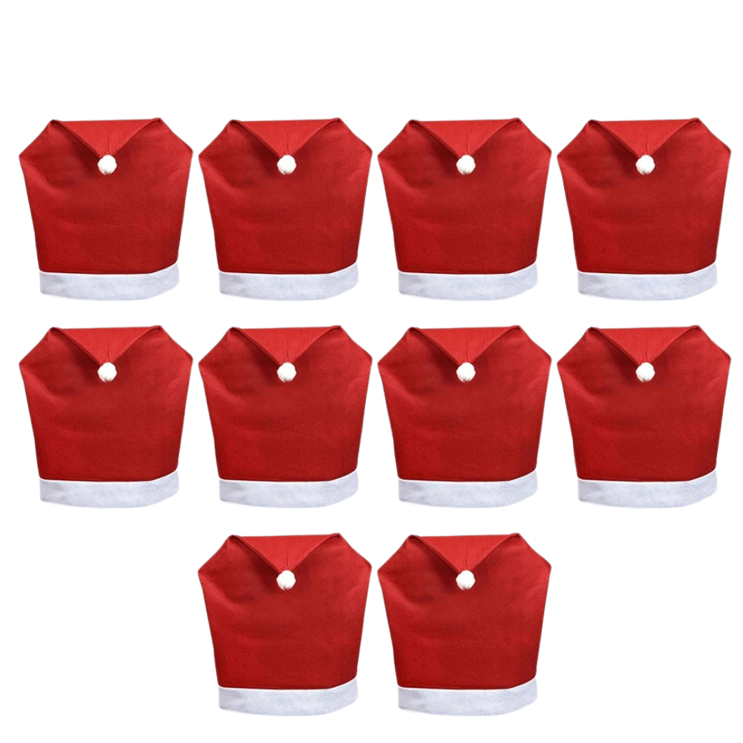Capa para Cadeira de Natal Gorro de Papai Noel - 10 Peças 50x60cm Casa Elège