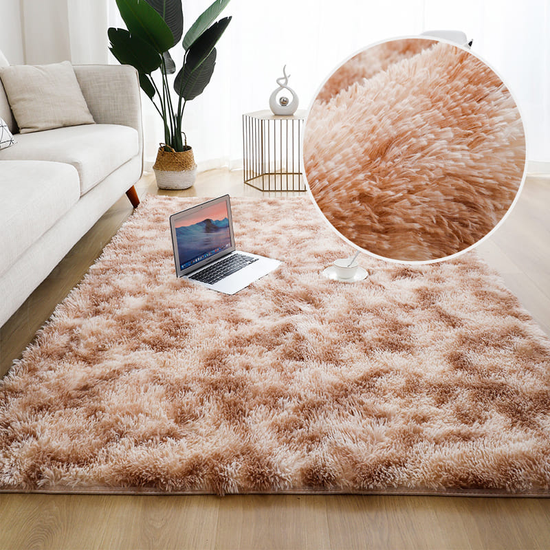 Tapete Felpudo Cáqui Mescla Antiderrapante Macio Luxo - 160cm x 200cm Casa Elège