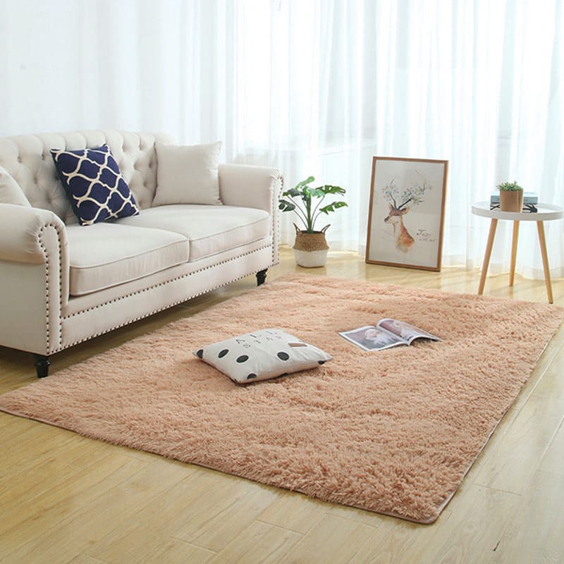 Tapete Felpudo Liso em Microfibra Cor Cáqui Aconchegante - 160cm x 230cm Casa Elège