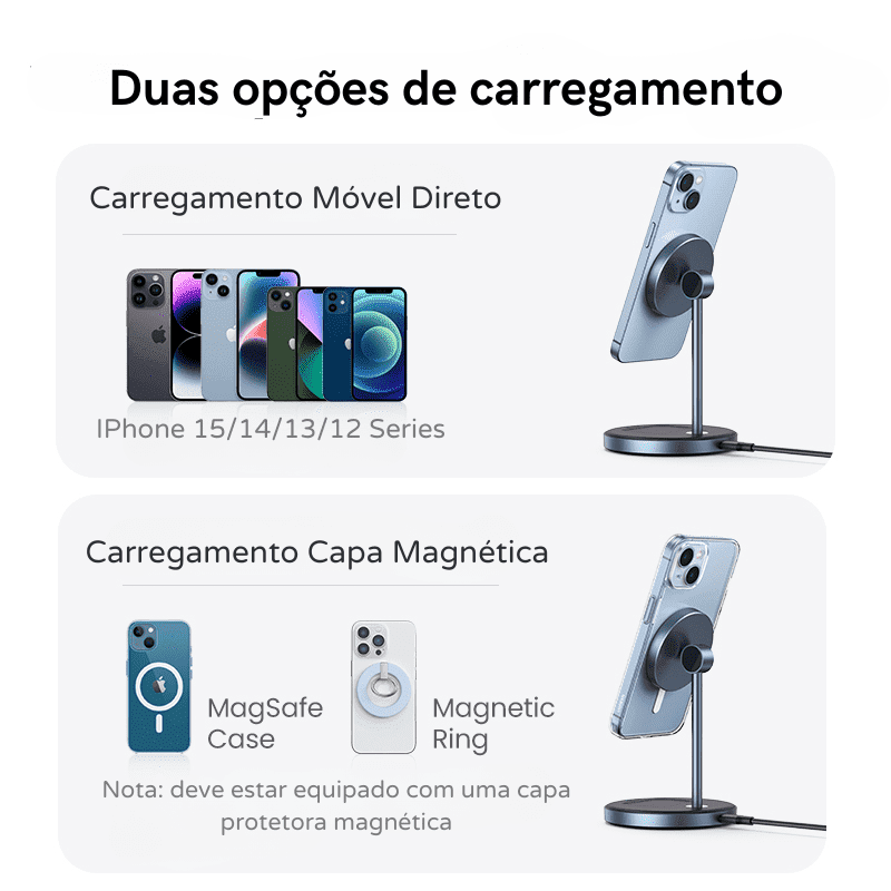 Carregador por Indução com Base Magnética Casa Elège - Casa Elège