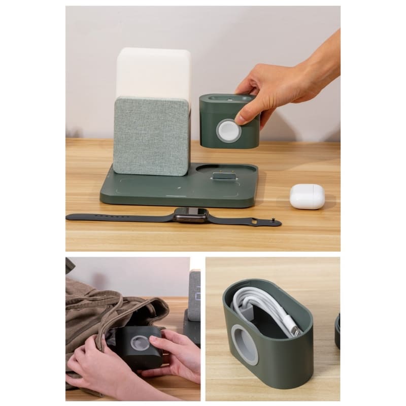 Luminária de Mesa com Carregador por Indução e Despertador - Casa Elège