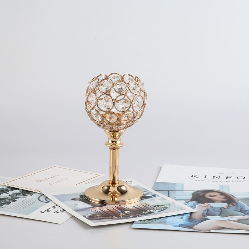 Castiçais Decorativos em ABS Cristal para Sala - 17cm Casa Elège