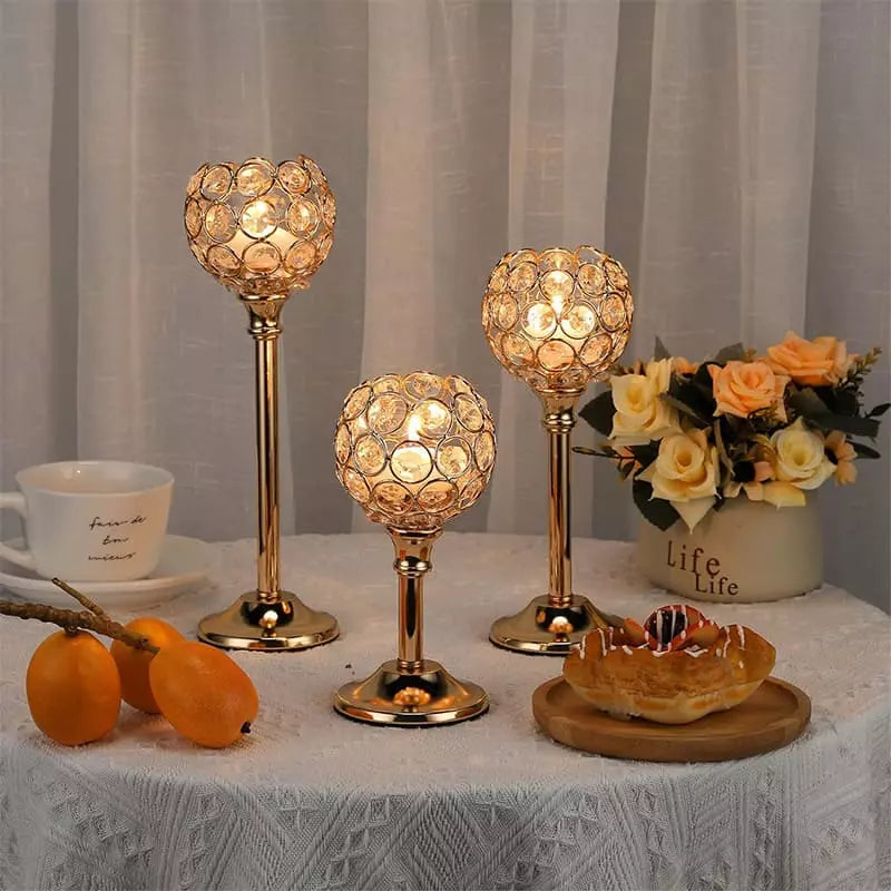 Castiçais Decorativos em ABS Cristal para Sala - Casa Elège