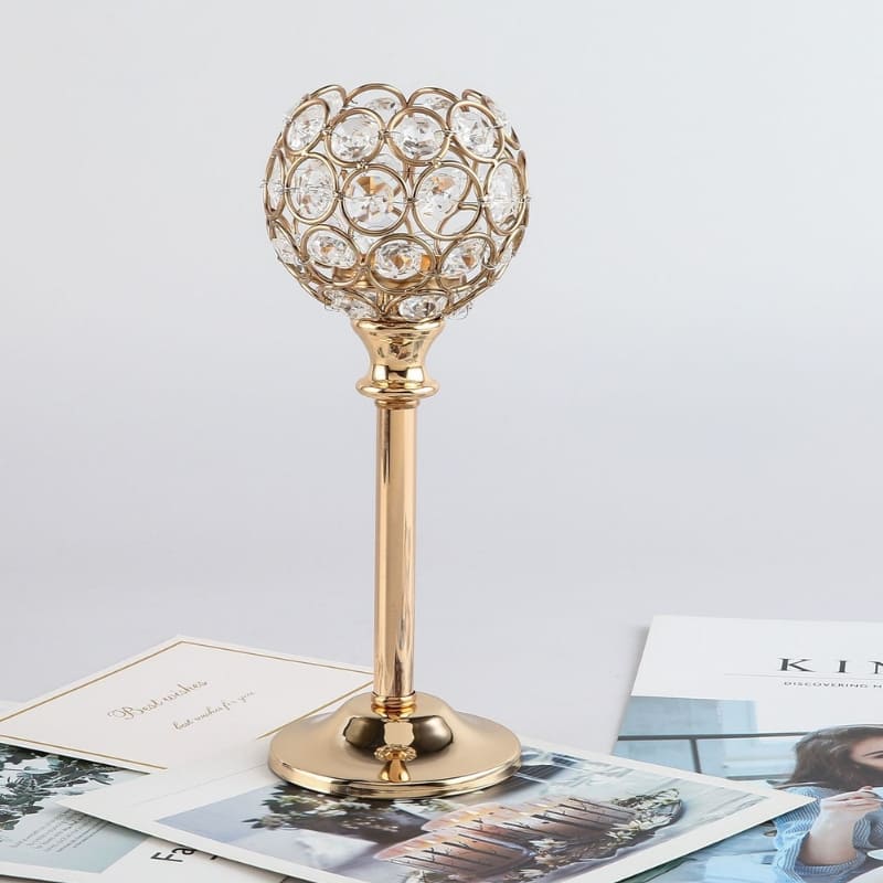 Castiçais Decorativos em ABS Cristal para Sala - 22cm Casa Elège