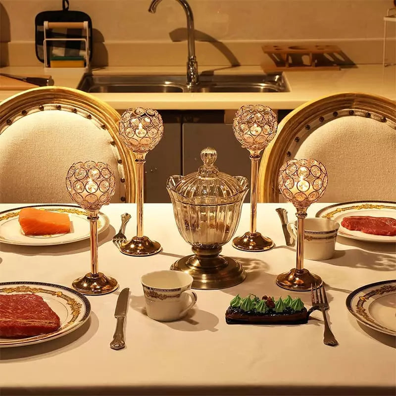 Castiçais Decorativos em ABS Cristal para Sala - Casa Elège