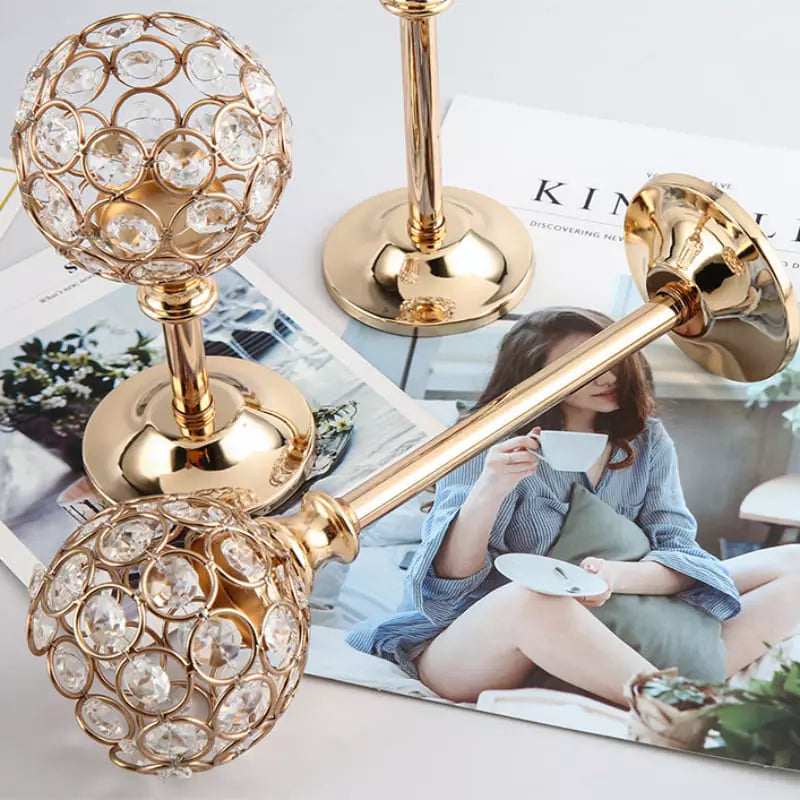 Castiçais Decorativos em ABS Cristal para Sala - Casa Elège