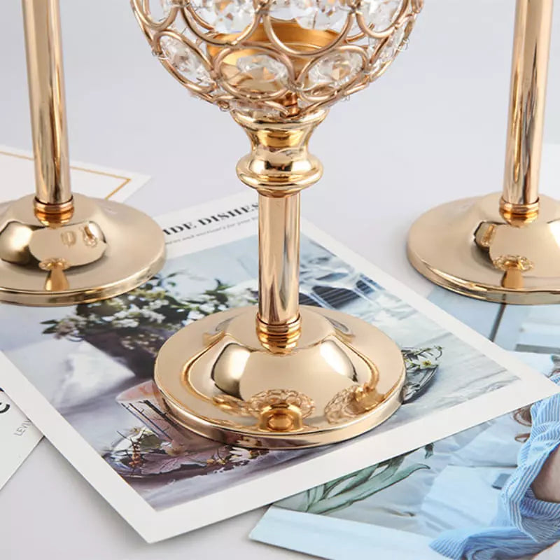 Castiçais Decorativos em ABS Cristal para Sala - Casa Elège