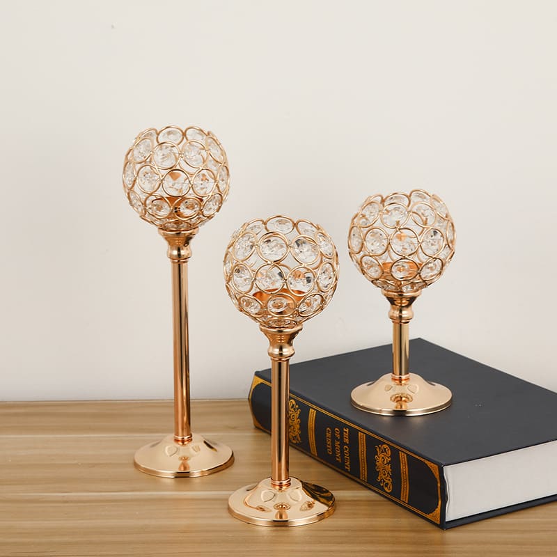 Castiçais Decorativos em ABS Cristal para Sala - Casa Elège